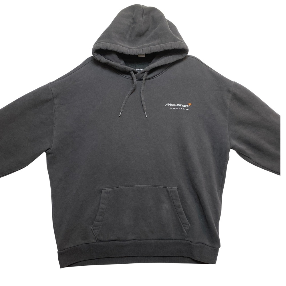 McLaren Hoodie Mens XL Gray Formula 1 Team Logo Pullover Graphic Sweatshirt